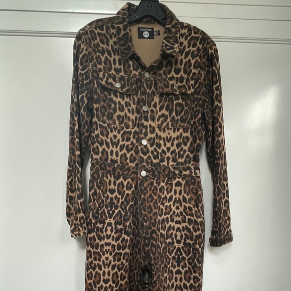 Boohoo Cute Leopard Cotton Jumpsuit - Picture 3 of 7
